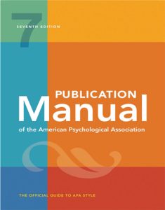 Publication Manual 7th Edition of the American Psychological Association : The Official Guide to APA Style | ISBN 9781433832161