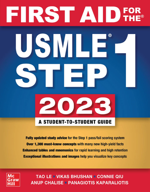 First Aid for the USMLE Step 1 2023, 33rd Edition book cover : ISBN 9781264946624