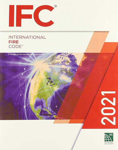 International Fire Code 2021 edition book cover, ISBN 9781609839598