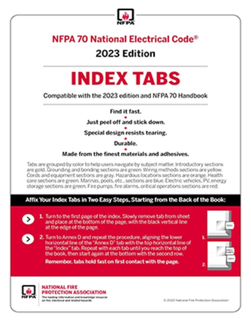 National Electrical Code® (NEC®) Index Tabs, 2023 Edition